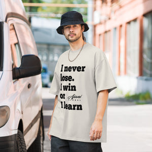 I Never Loose Natural Oversized faded t-shirt