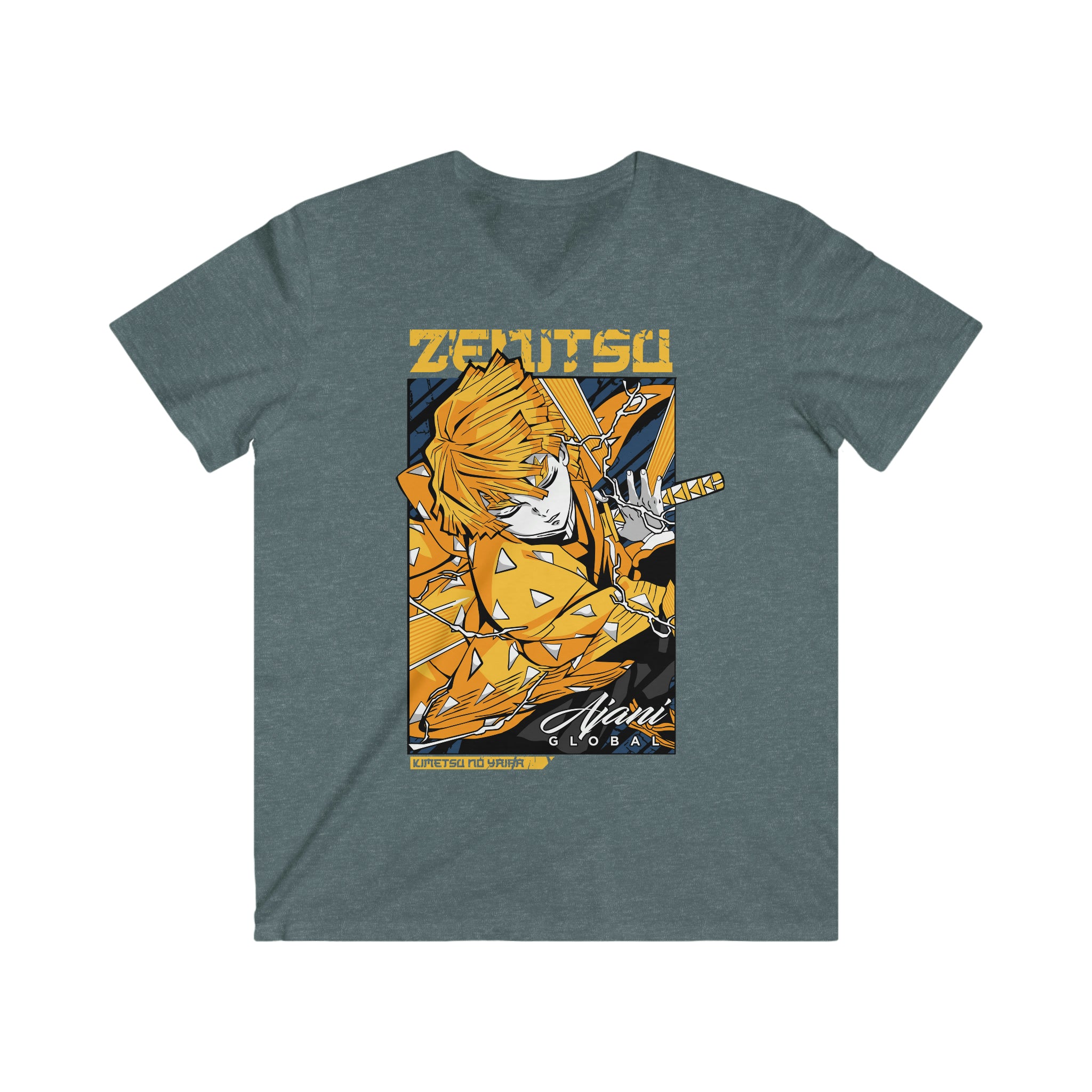 DemonSlayer-Zenitsu Ulimate Men's Fitted V-Neck Shirt