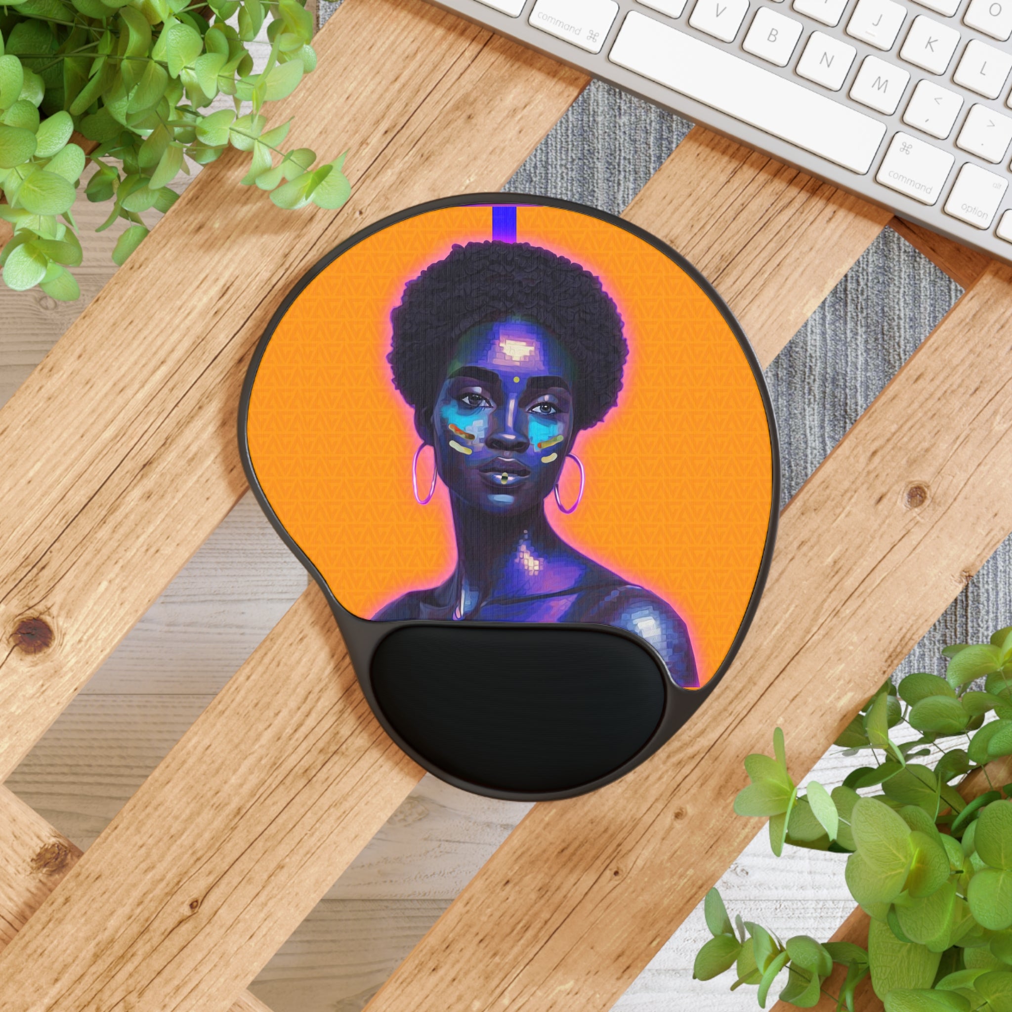 Indigo Mouse Pad With Wrist Rest
